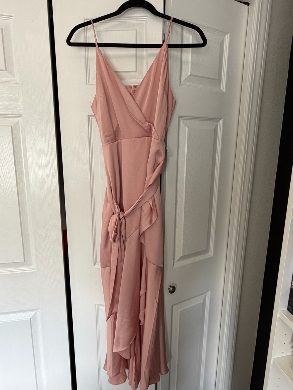 Women's Blush Pink Wrap Maxi Jumpsuit